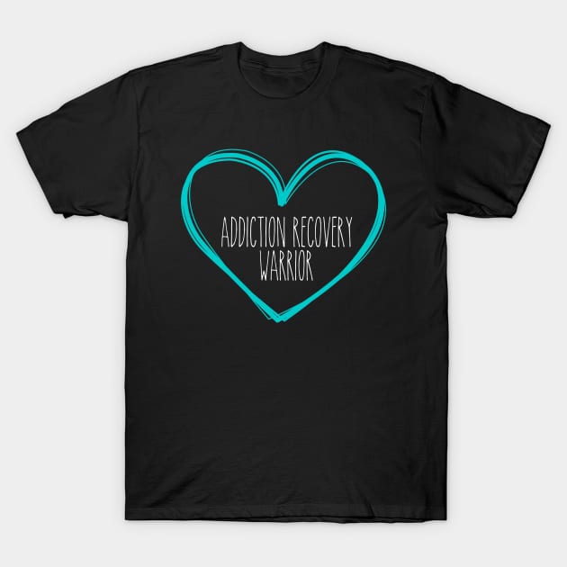 Addiction Recovery Warrior Heart Support T-Shirt by MerchAndrey